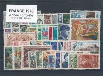 1970 - France n&deg; 1621/1662 - Ann&eacute;e Compl&egrave;te de 42 timbres