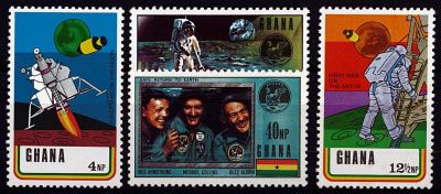 1970 - Ghana n� 374-377 - Espace - Apollo 11