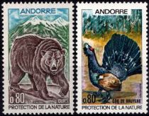 1971 - Andorre Fran&ccedil;ais Timbres n&deg; 210/211 - Protection de la nature