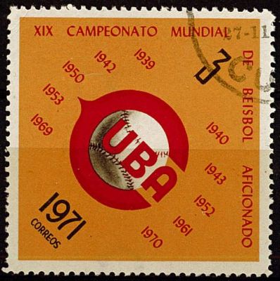 1971 - Cuba 1533/1536 - 19e Championnats du monde de base-ball amateur (S�rie compl�te de timbres oblit�r�s)