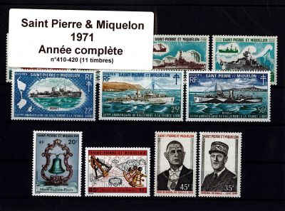 1971 - Saint Pierre et Miquelon 410/420 - Ann�e compl�te de timbres