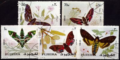 1972 - (UAE) Fujeira timbres PA n� 1326/1330 - Papillons