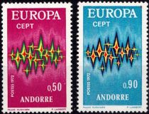 1972 - Andorre Fran&ccedil;ais Timbres n&deg; 217/218 - Europa
