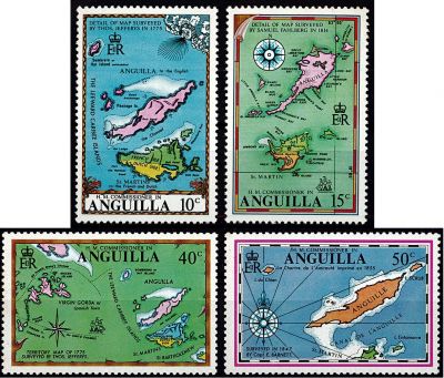 1972 - Anguilla Timbres n� 105/108 - Cartes anciennes