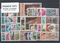 1973 - France n&deg;1737/1782 - Ann&eacute;e compl&egrave;te de 46 timbres