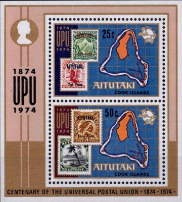 1974 - Aitutaki BF2 - 100e anniversaire de l\'U.P.U.