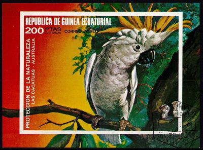 1974 - Guin�e �quatoriale bloc n� 149 - Oiseaux - Perroquets