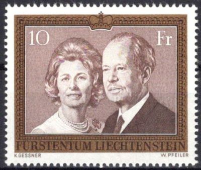 1974 - Liechtenstein Timbre n� 557 - Prince Fran�ois Joseph II et Princesse Georgine