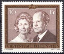 1974 - Liechtenstein Timbre n&deg; 557 - Prince Fran&ccedil;ois Joseph II et Princesse Georgine