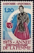 1975 - Andorre Fran&ccedil;ais Timbre n&deg; 250 - Ann&eacute;e internationale de la Femme