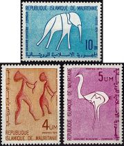 1975 - Mauritanie Timbres n° 333/335 - Art - Gravures rupestres