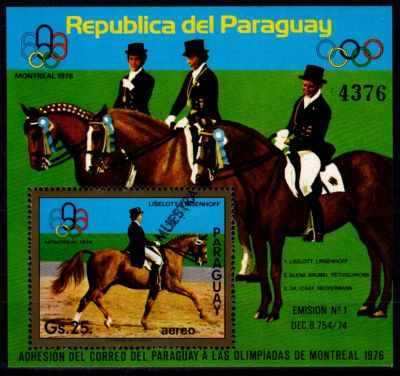 1975 - Paraguay Bloc n� 205 muestra - Jeux Olympiques d\'�t� - 1976 Montr�al
