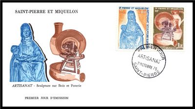 1975 - Saint Pierre et Miquelon FDC n� 443/444 - Artisanat