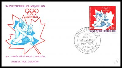 1975 - Saint Pierre et Miquelon FDC PA n� 61 - Ann�e pr�olympique - 1976 Montr�al - Judo