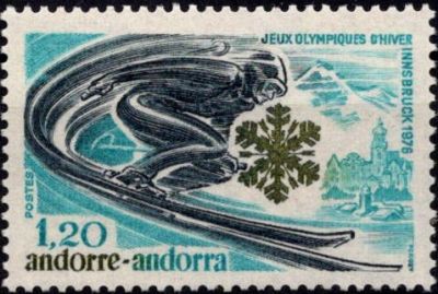 1976 - Andorre Fran�ais Timbre n� 251 - Jeux olympiques d\'hiver