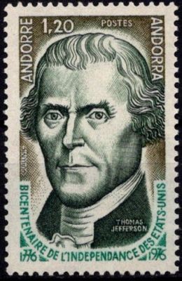 1976 - Andorre Fran�ais Timbre n� 255 - Bicentenaire de l\'ind�pendance des Etats-Unis