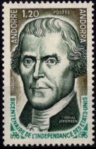 1976 - Andorre Fran&ccedil;ais Timbre n&deg; 255 - Bicentenaire de l\'ind&eacute;pendance des Etats-Unis