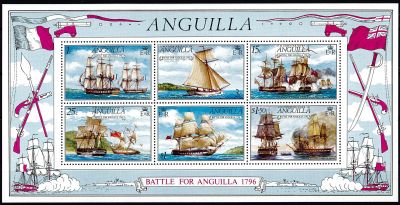 1976 - Anguilla Bloc n� 13 - Bataille navale pour Antigua