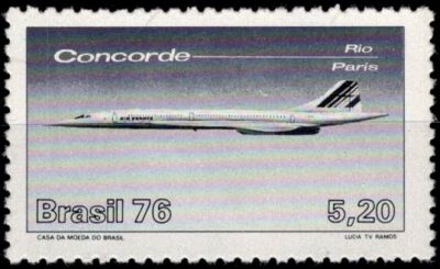 1976 - Br�sil Timbre n� 1183 - 1er vol de Concorde Rio-Paris