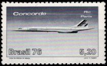 1976 - Br&eacute;sil Timbre n&deg; 1183 - 1er vol de Concorde Rio-Paris