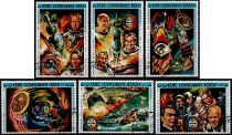 1976 - Comores Timbres n&deg; 130/132 et A&eacute;riens 95/97 - Coop&eacute;ration spatiale U.S.A.-U.R.S.S.