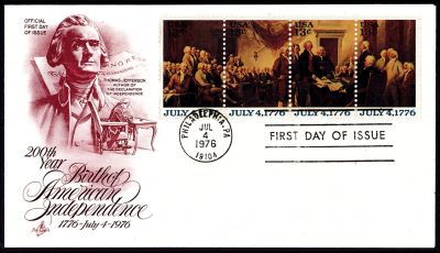 1976 - Etats Unis Enveloppe 1er jour n� 1136/1139 - Ind�pendance des Etats Unis d\'Am�rique