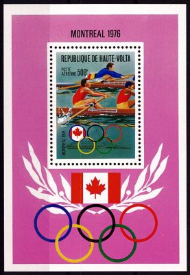 1976 - Haute Volta Bloc Feuillet n� 5AM - JO d\'�t� de Montr�al (Canada)