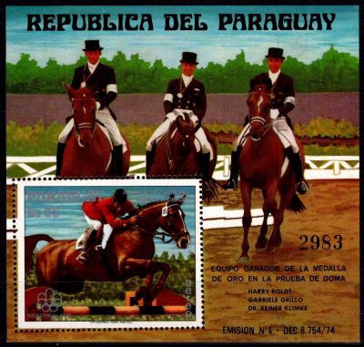 1976 - Paraguay Bloc n� 239 - M�daill�s d\'or aux Jeux Olympiques d\'�t� - 1976 Montr�al