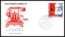 1976 - Saint Pierre et Miquelon FDC PA n&deg; 63 - Graham Bell - Centenaire de la 1&egrave;re liaison t&eacute;l&eacute;phonique