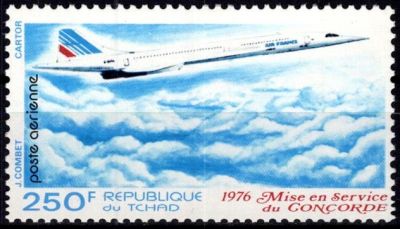 1976 - Tchad Timbre Poste A�rienne n� 182 - Mise en service du Concorde