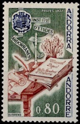 1977 - Andorre Fran�ais Timbre n� 263 - Institut des �tudes andoranes