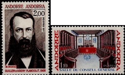 1977 - Andorre Fran�ais Timbres n� 265/266 - Institutions andorranes