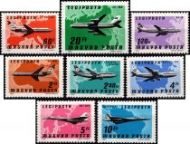 1977 - Hongrie Timbres Poste Aérienne n° 392/399 - Avions commerciaux