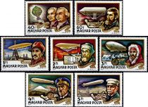 1977 - Hongrie Timbres Poste Aérienne n° 400/406 - Histoire du dirigeable