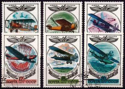 1977 - Russie PA n� 124/129 - Transports - Avions