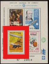 1977 - Uruguay Timbre du Bloc B33 - 1er vol Sudamericain par le Graf Zeppelin LZ 127 - Vol Concorde
