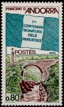 1978 - Andorre Fran&ccedil;ais Timbre n&deg; 268 - 7e centenaire de la signature des Par&eacute;ages