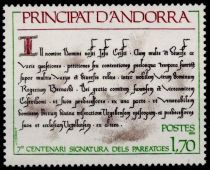 1978 - Andorre Fran&ccedil;ais Timbre n&deg; 273 - 7e centenaire de la signature des Par&eacute;ages
