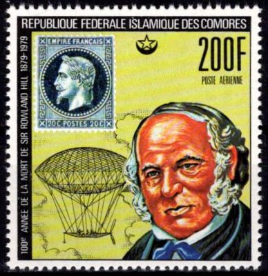 1978 - Comores Timbre Poste A�rienne n� 155 - 100 e anniversaire de la mort de sir Rowland Hill
