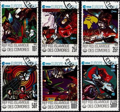 1978 - Comores Timbres n� 249/252 et A�riens 157/158 - ESA Coop�ration spatiale Europe-Afrique