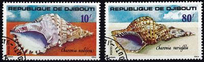 1978 - Djibouti timbres n� 486-487 - Faune marine - Coquillage