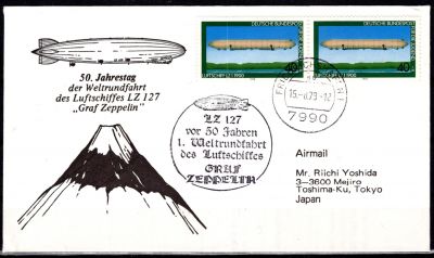 1979 - Allemagne F�d�rale Lettre n� 812 - 50e anniversaire du tour du monde du dirigeable LZ 127 � Graf Zeppelin �