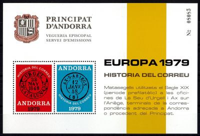 1979 - Andorre Vigueria episcopale bloc n� VIG-1 - Europa
