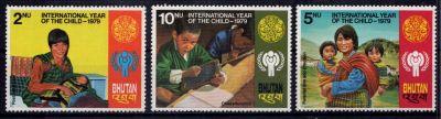 1979 - Bhoutan Timbres n� 523/525 - Ann�e Internationale de l\'Enfant