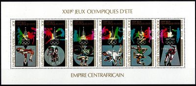1979 - Centrafrique Feuillet Poste n� 383/386 et Poste-A�rienne n� 204/205 - Jeux Olympiques d\'�t� - 1980 Moscou
