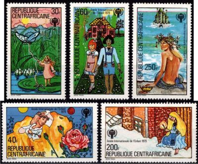 1979 - Centrafrique Timbres n� 395/399 - Ann�e Internationale de l\'Enfant
