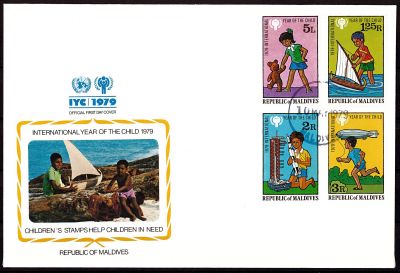 1979 - Enveloppe 1er jour Maldives 763-766 - Ann�e internationale de l\'enfant