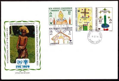 1979 - Enveloppe 1er jour Nouvelles-H�brides 571-574 - Ann�e internationale de l\'enfant