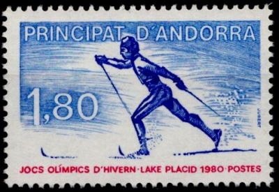 1980 - Andorre Fran�ais Timbre n� 283 - Jeux olympiques d\'hiver