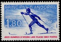 1980 - Andorre Fran&ccedil;ais Timbre n&deg; 283 - Jeux olympiques d\'hiver